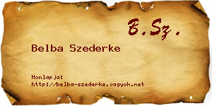 Belba Szederke névjegykártya